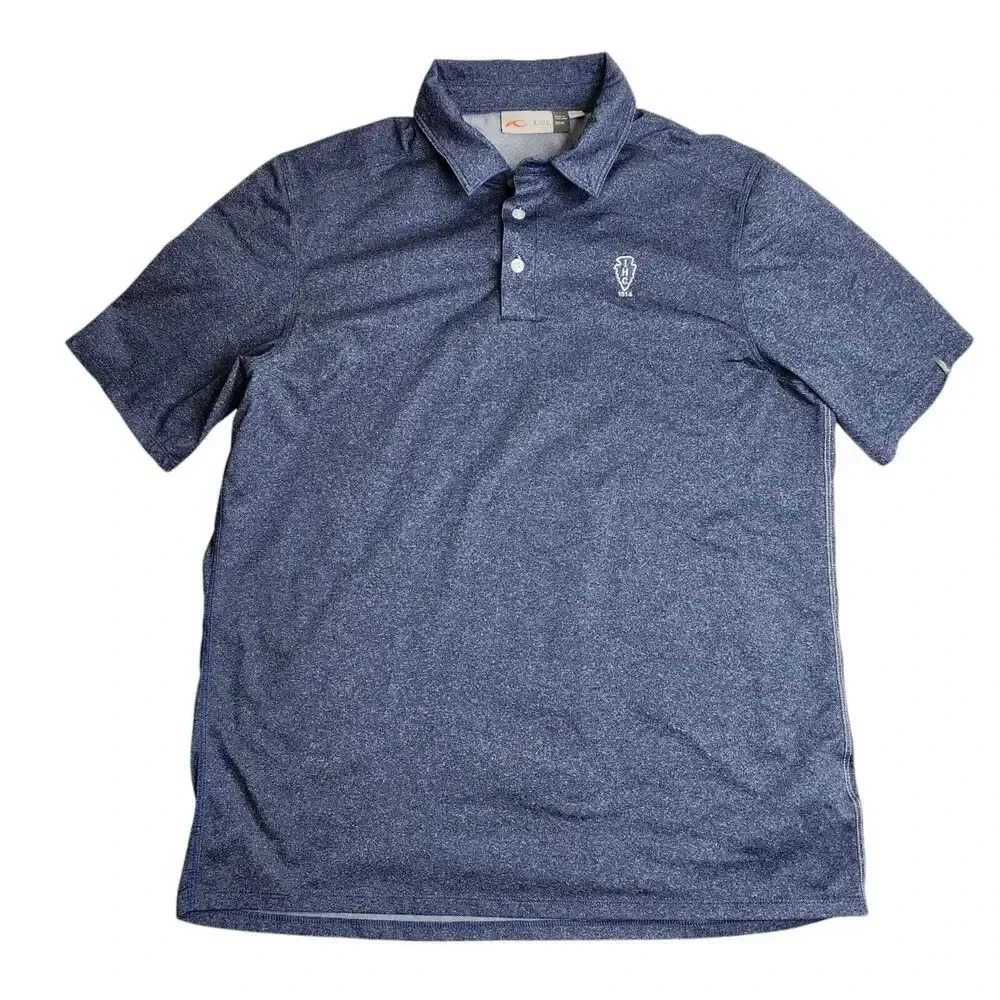 KJUS Blue Golf Performance Polo Shirt‎ Indian Hull Club 1914 Size Medium